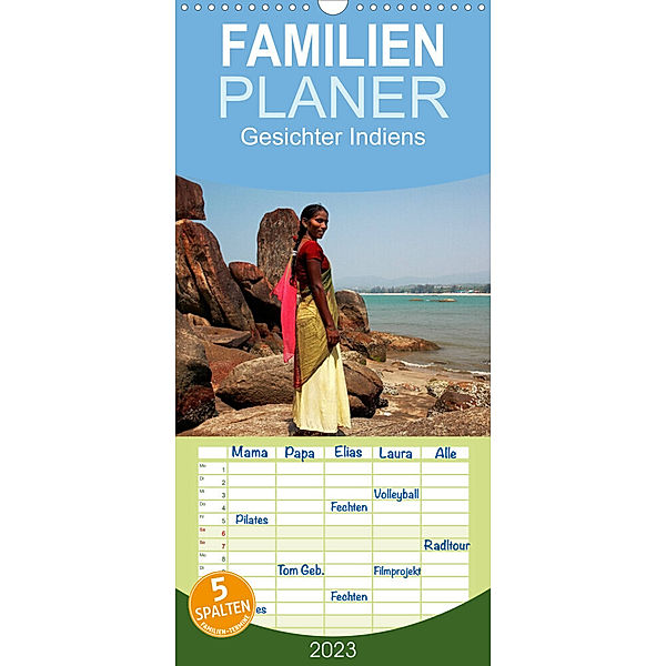 Familienplaner Gesichter Indiens (Wandkalender 2023 , 21 cm x 45 cm, hoch), Martin Rauchenwald