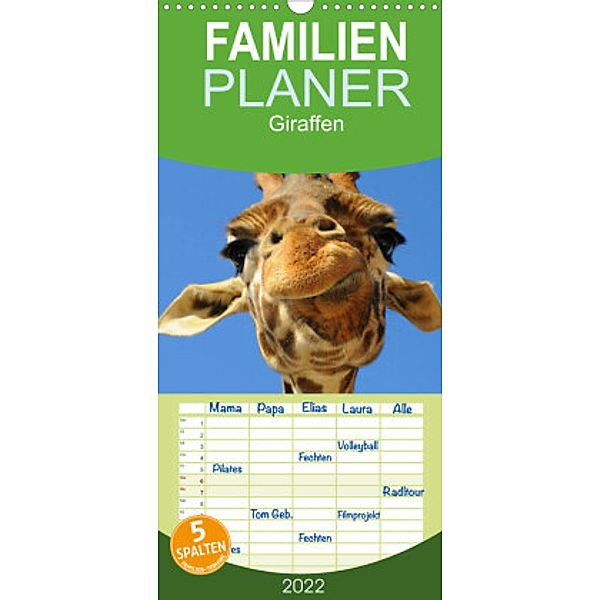 Familienplaner Giraffen (Wandkalender 2022 , 21 cm x 45 cm, hoch), Elisabeth Stanzer