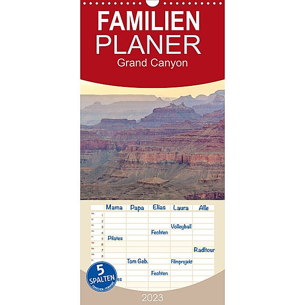 Familienplaner Grand Canyon - Perspektiven einer außergewöhnlichen Schlucht (Wandkalender 2023 , 21 cm x 45 cm, hoch), Silke Weidemann