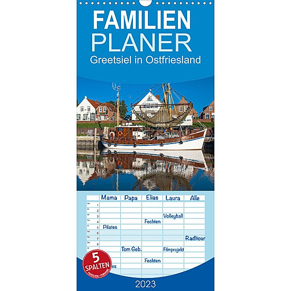 Familienplaner Greetsiel in Ostfriesland (Wandkalender 2023 , 21 cm x 45 cm, hoch), Dietmar Scherf