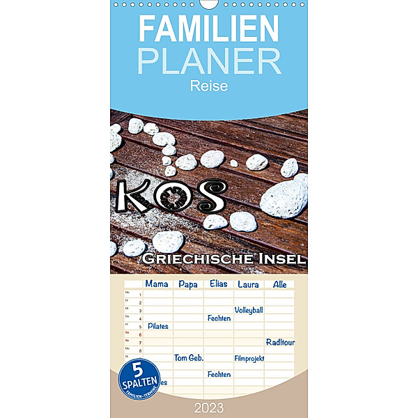 Familienplaner Griechische Insel Kos (Wandkalender 2023 , 21 cm x 45 cm, hoch), Nina Schwarze