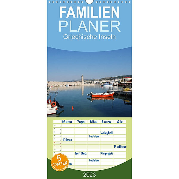 Familienplaner Griechische Inseln (Wandkalender 2023 , 21 cm x 45 cm, hoch), Peter Schneider