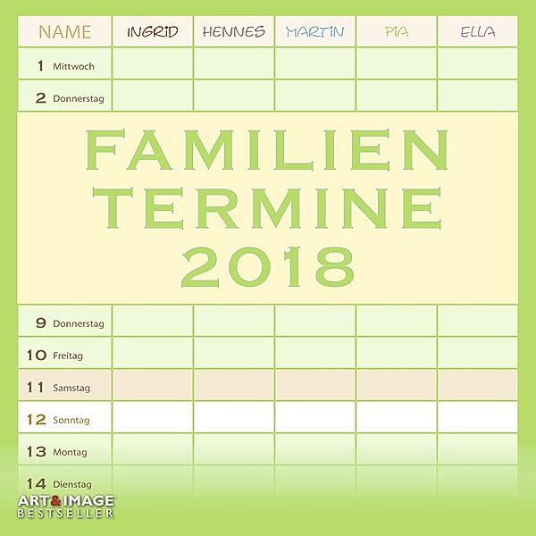 Familienplaner GRÜN 2018