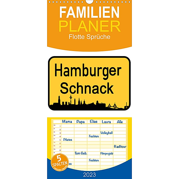 Familienplaner Hamburger Schnack (Wandkalender 2023 , 21 cm x 45 cm, hoch), Christine Daus