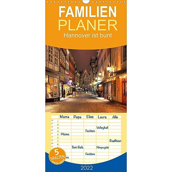 Familienplaner Hannover ist bunt (Wandkalender 2022 , 21 cm x 45 cm, hoch), Joachim Hasche