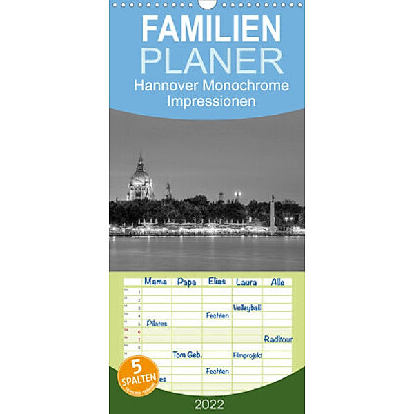 Familienplaner Hannover Monochrome Impressionen (Wandkalender 2022 , 21 cm x 45 cm, hoch), Joachim Hasche