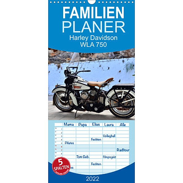 Familienplaner Harley Davidson WLA 750 (Wandkalender 2022 , 21 cm x 45 cm, hoch), Ingo Laue