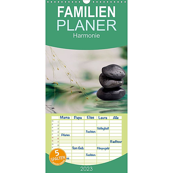 Familienplaner Harmonie (Wandkalender 2023 , 21 cm x 45 cm, hoch), Monika Buch