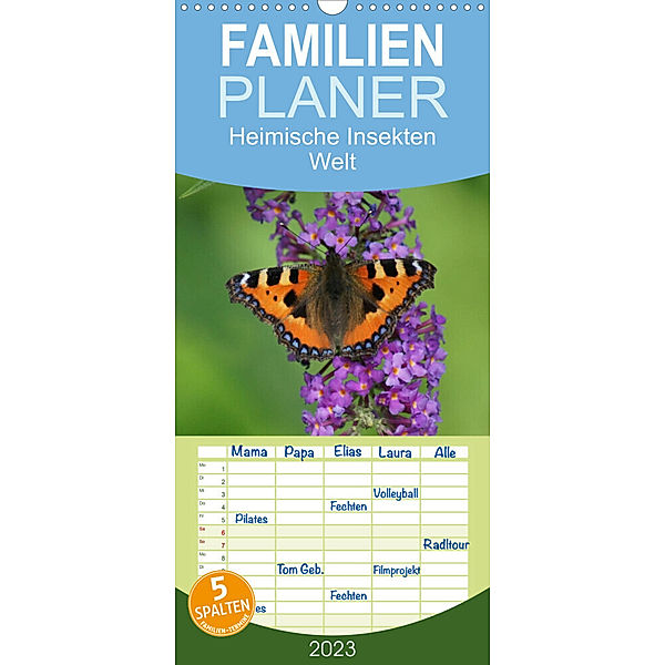 Familienplaner Heimische Insekten Welten (Wandkalender 2023 , 21 cm x 45 cm, hoch), Kattobello