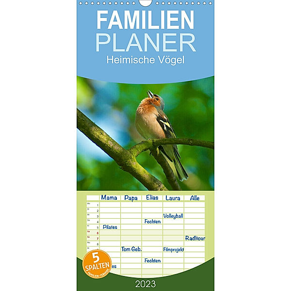 Familienplaner Heimische Vögel (Wandkalender 2023 , 21 cm x 45 cm, hoch), Ralf Mooß