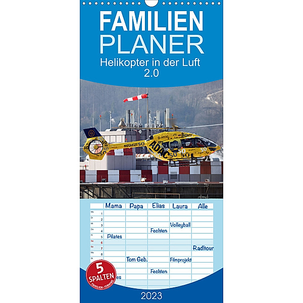 Familienplaner Helikopter in der Luft 2.0 (Wandkalender 2023 , 21 cm x 45 cm, hoch), Matthias Hansen