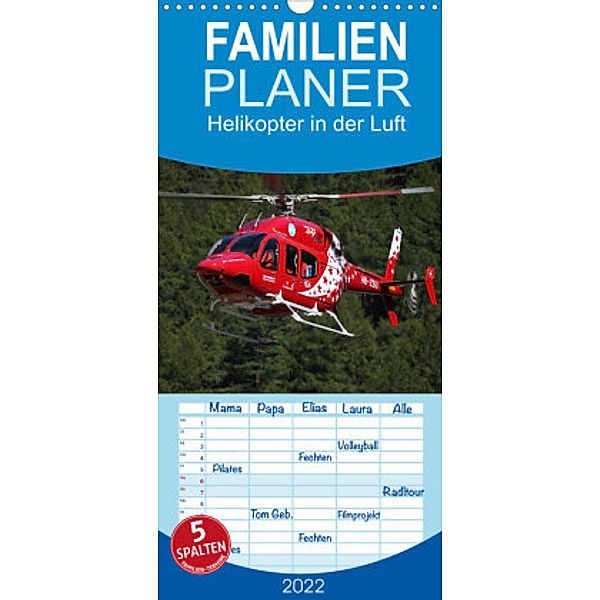 Familienplaner Helikopter in der Luft (Wandkalender 2022 , 21 cm x 45 cm, hoch), Matthias Hansen