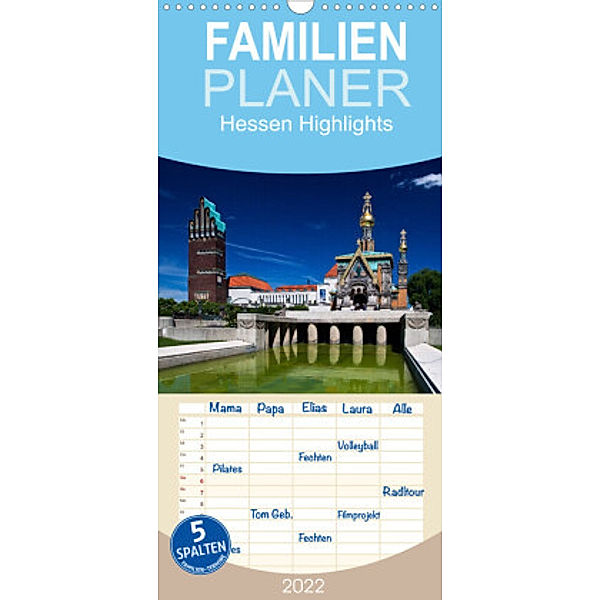 Familienplaner Hessen Highlights (Wandkalender 2022 , 21 cm x 45 cm, hoch), U boeTtchEr