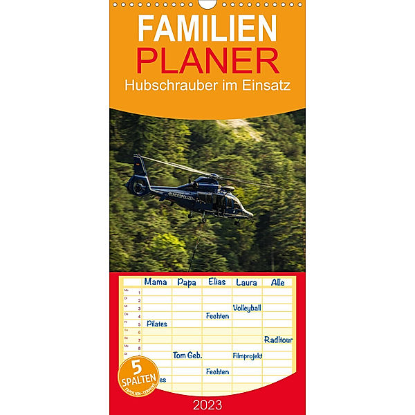 Familienplaner Hubschrauber im Einsatz (Wandkalender 2023 , 21 cm x 45 cm, hoch), Heinrich Schnell
