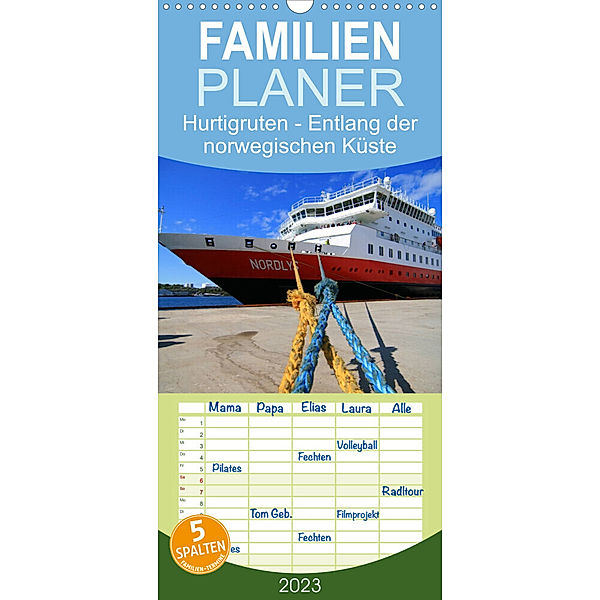 Familienplaner Hurtigruten - Entlang der norwegischen Küste (Wandkalender 2023 , 21 cm x 45 cm, hoch), Matthias Hanke