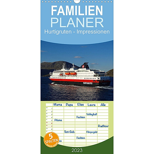 Familienplaner Impressionen von Norwegen entlang der Hurtigruten (Wandkalender 2023 , 21 cm x 45 cm, hoch), Kattobello