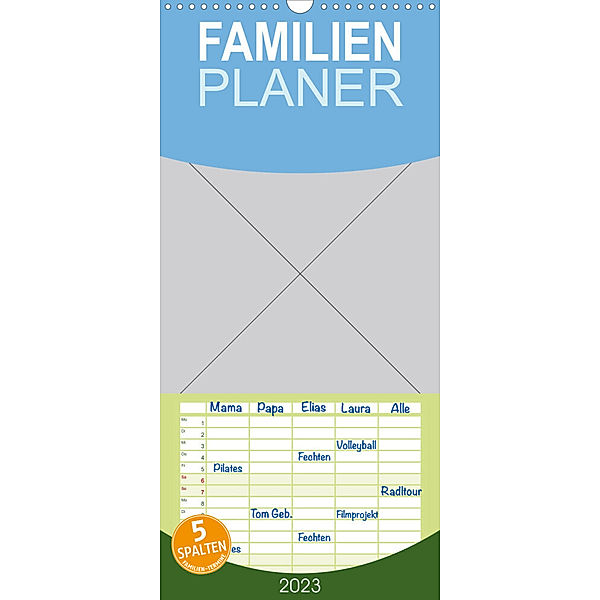 Familienplaner indexseite ECO test (Wandkalender 2023 , 21 cm x 45 cm, hoch), indexseite ECO test