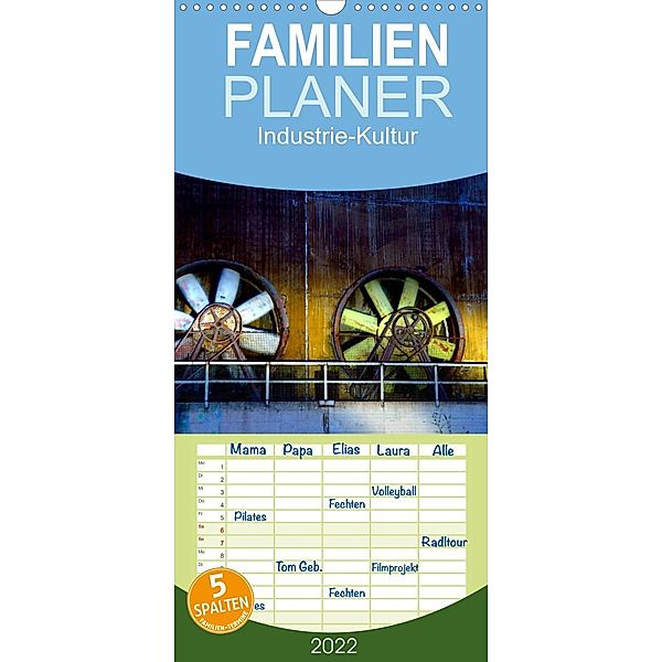 Familienplaner Industrie-Kultur (Wandkalender 2022 , 21 cm x 45 cm, hoch), Frank Brehm