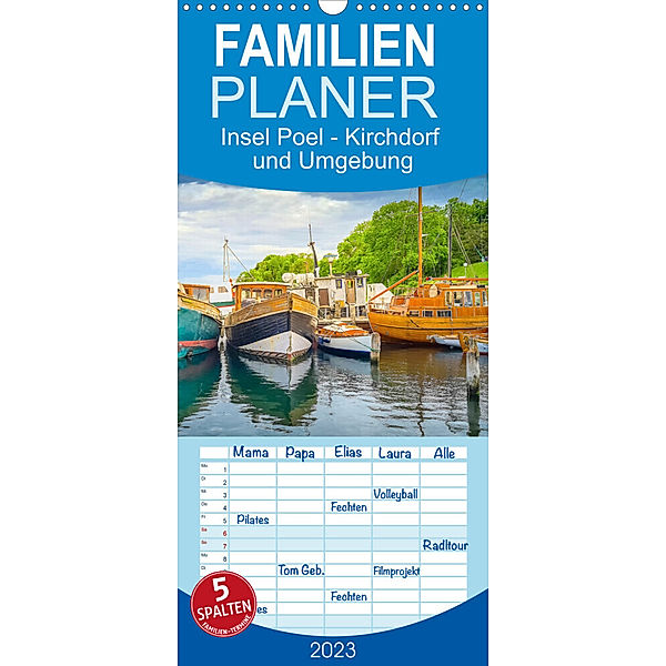 Familienplaner Insel Poel Kirchdorf und Umgebung (Wandkalender 2023 , 21 cm x 45 cm, hoch), inga nennhaus