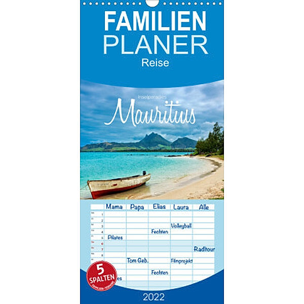 Familienplaner Inselparadies Mauritius (Wandkalender 2022 , 21 cm x 45 cm, hoch), Stefan Becker