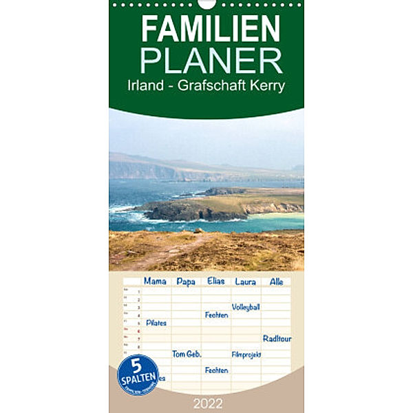 Familienplaner Irland - Grafschaft Kerry (Wandkalender 2022 , 21 cm x 45 cm, hoch), pixs:sell