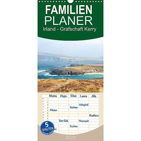 Familienplaner Irland - Grafschaft Kerry (Wandkalender 2023 , 21 cm x 45 cm, hoch), pixs:sell