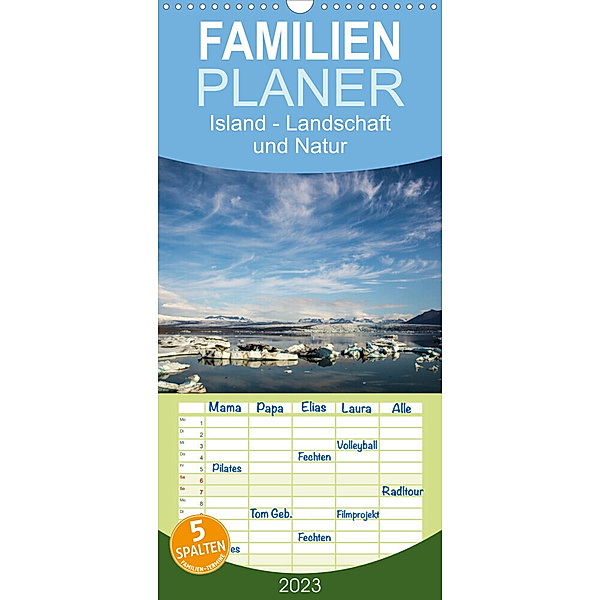 Familienplaner Island - Landschaft und Natur (Wandkalender 2023 , 21 cm x 45 cm, hoch), Winfried Rusch - www.w-rusch.de