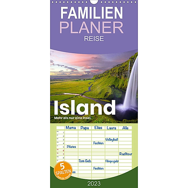 Familienplaner Island - Mehr als nur eine Insel. (Wandkalender 2023 , 21 cm x 45 cm, hoch), Benjamin Lederer