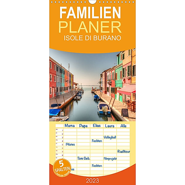 Familienplaner Isole di Burano (Wandkalender 2023 , 21 cm x 45 cm, hoch), Sascha Haas Photography