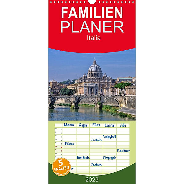Familienplaner Italia (Wandkalender 2023 , 21 cm x 45 cm, hoch), LianeM