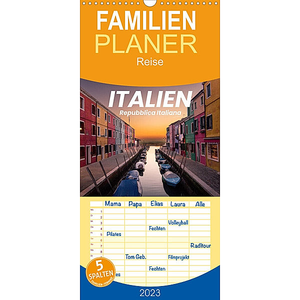 Familienplaner Italien - einzigartige Motive (Wandkalender 2023 , 21 cm x 45 cm, hoch), Benjamin Lederer