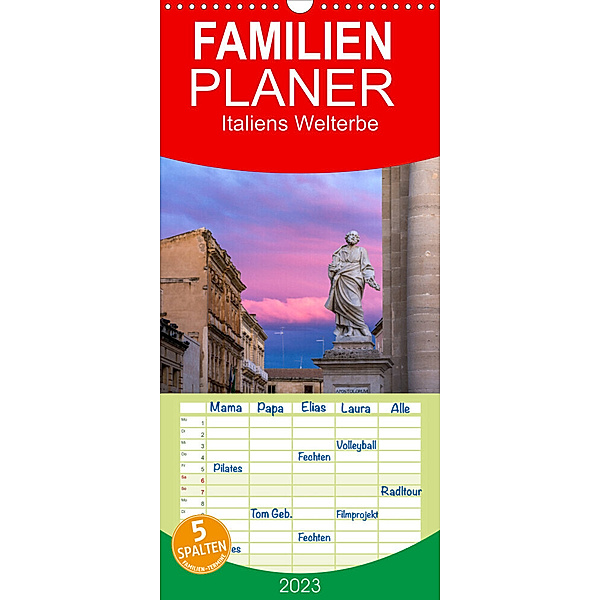 Familienplaner Italiens Welterbe (Wandkalender 2023 , 21 cm x 45 cm, hoch), Peter Schickert