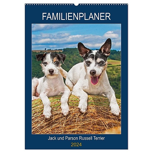 Familienplaner Jack und Parson Russell Terrier (Wandkalender 2024 DIN A2 hoch), CALVENDO Monatskalender, Sigrid Starick