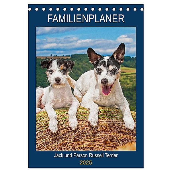 Familienplaner Jack und Parson Russell Terrier (Tischkalender 2025 DIN A5 hoch), CALVENDO Monatskalender, Calvendo, Sigrid Starick