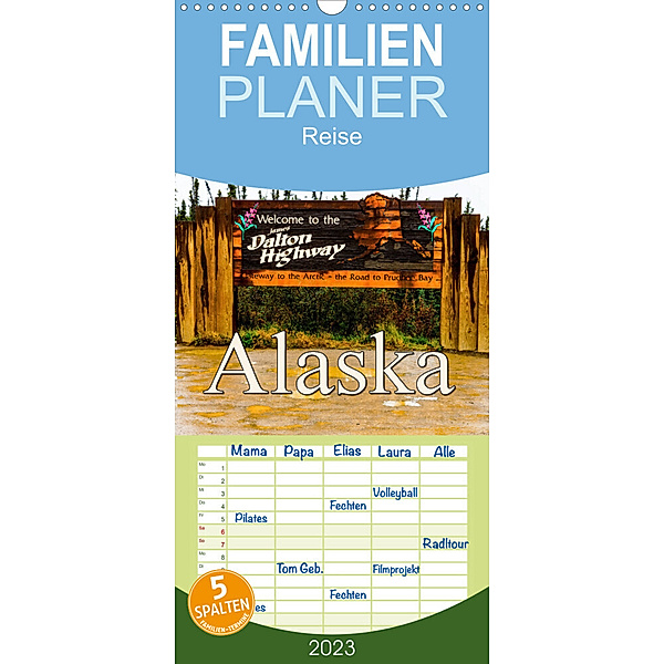 Familienplaner James Dalton Highway Alaska (Wandkalender 2023 , 21 cm x 45 cm, hoch), Frank Baumert