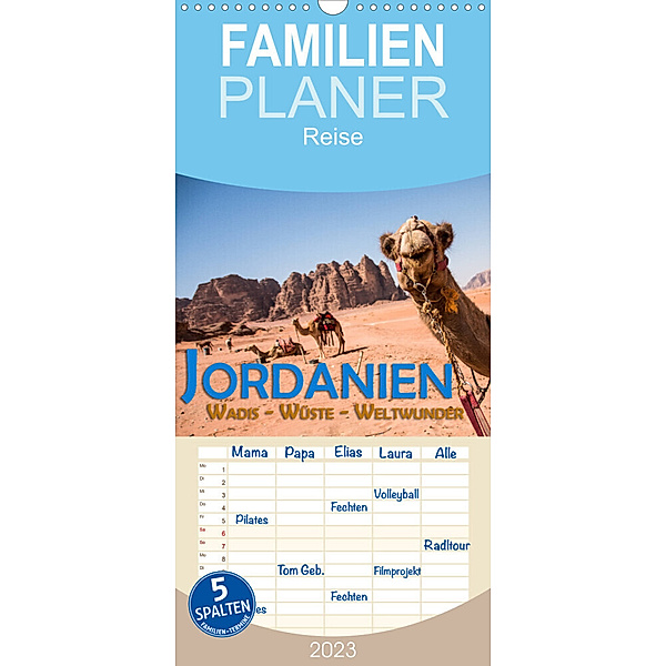 Familienplaner Jordanien - Wadis - Wüste - Weltwunder (Wandkalender 2023 , 21 cm x 45 cm, hoch), Gerald Pohl