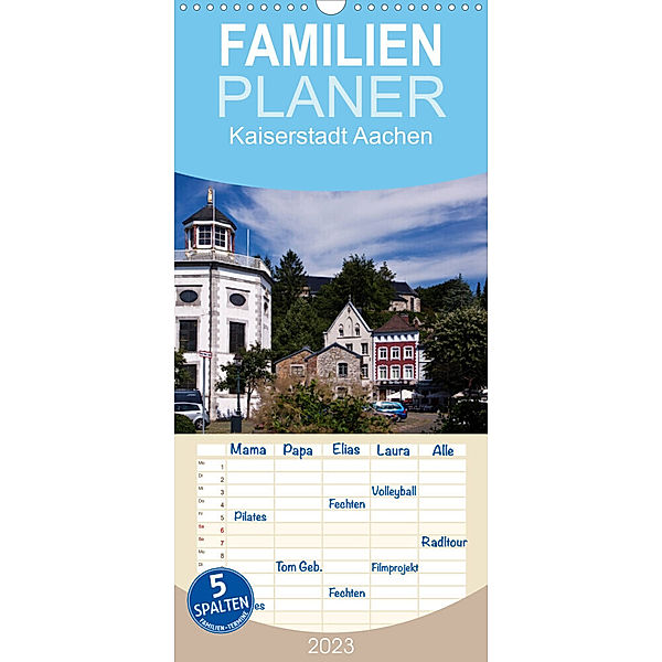 Familienplaner Kaiserstadt Aachen (Wandkalender 2023 , 21 cm x 45 cm, hoch), U boeTtchEr