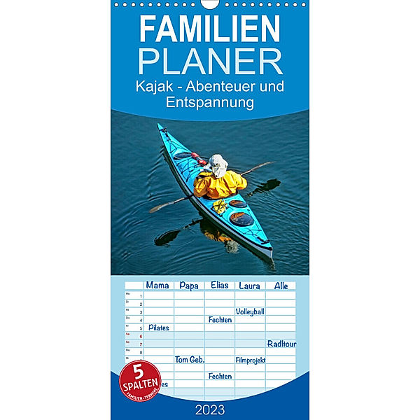 Familienplaner Kajak - Abenteuer und Entspannung (Wandkalender 2023 , 21 cm x 45 cm, hoch), Peter Roder