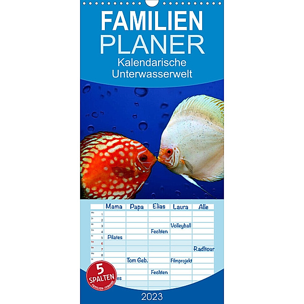 Familienplaner Kalendarische Unterwasserwelt (Wandkalender 2023 , 21 cm x 45 cm, hoch), Heike Hultsch