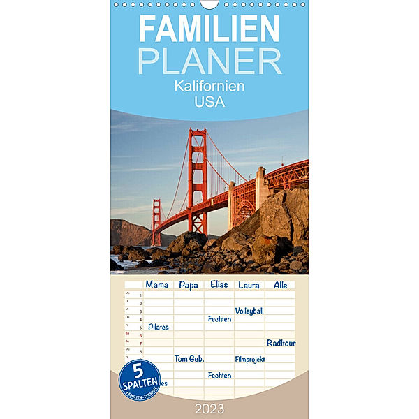 Familienplaner Kalifornien USA (Wandkalender 2023 , 21 cm x 45 cm, hoch), Peter Schickert