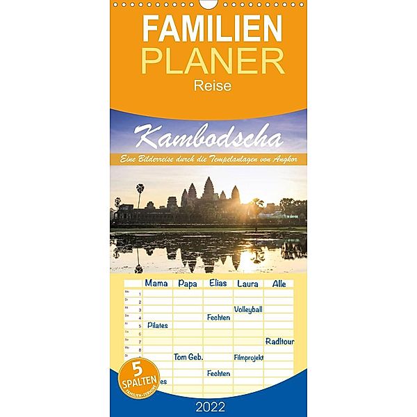 Familienplaner Kambodscha Eine Bilderreise durch die Tempelanlagen von Angkor (Wandkalender 2022 , 21 cm x 45 cm, hoch), N N