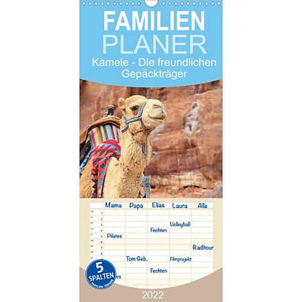 Familienplaner Kamele - Die freundlichen Gepäckträger (Wandkalender 2022 , 21 cm x 45 cm, hoch), Michael Herzog