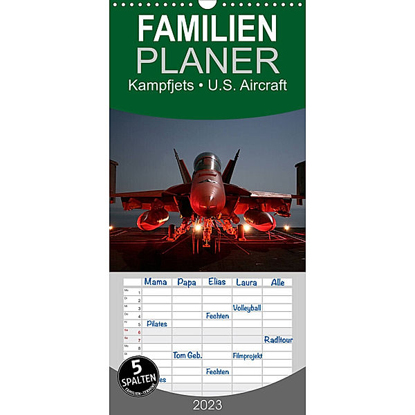 Familienplaner Kampfjets - U.S. Aircraft (Wandkalender 2023 , 21 cm x 45 cm, hoch), Elisabeth Stanzer