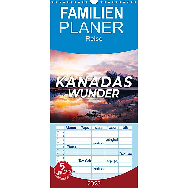 Familienplaner Kanadas Wunder (Wandkalender 2023 , 21 cm x 45 cm, hoch), SF