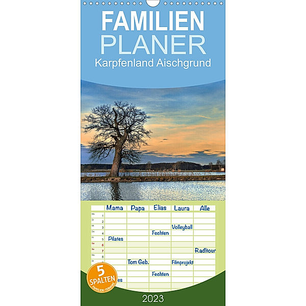Familienplaner Karpfenland Aischgrund (Wandkalender 2023 , 21 cm x 45 cm, hoch), silvimania