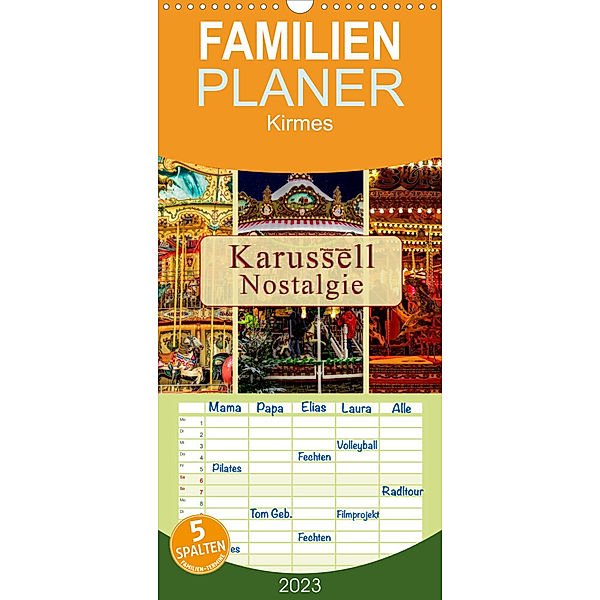 Familienplaner Karussell - Nostalgie (Wandkalender 2023 , 21 cm x 45 cm, hoch), Peter Roder