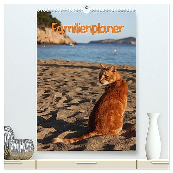 Familienplaner Katzen (hochwertiger Premium Wandkalender 2024 DIN A2 hoch), Kunstdruck in Hochglanz, Antje Lindert-Rottke