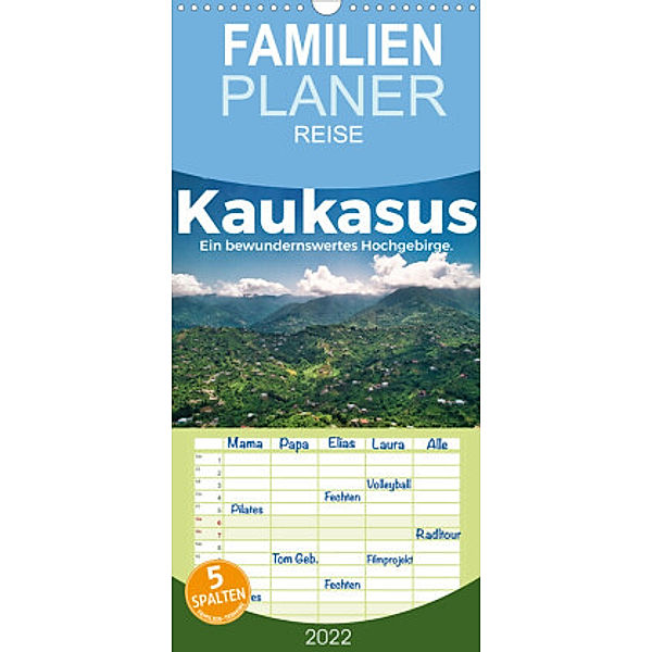 Familienplaner Kaukasus - Ein bewundernswertes Hochgebirge. (Wandkalender 2022 , 21 cm x 45 cm, hoch), M. Scott