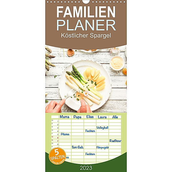 Familienplaner Köstlicher Spargel (Wandkalender 2023 , 21 cm x 45 cm, hoch), EFLStudioArt