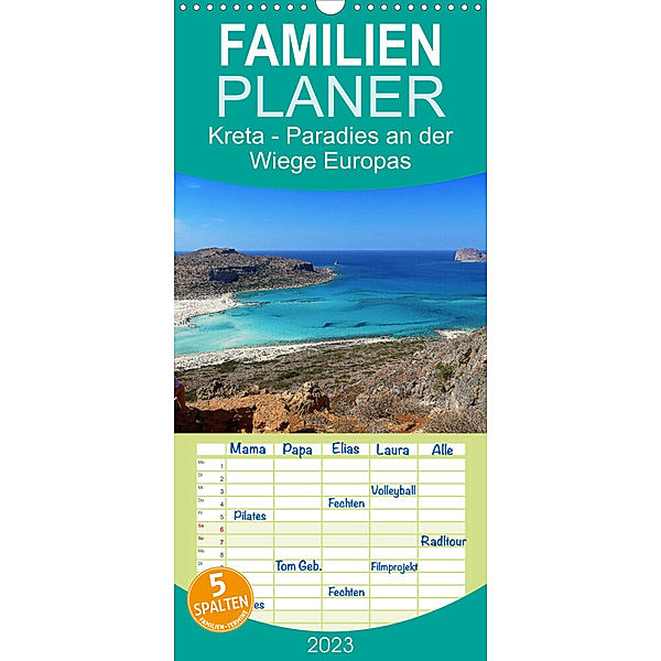 Familienplaner Kreta - Paradies an der Wiege Europas (Wandkalender 2023 , 21 cm x 45 cm, hoch), Cristina Wilson Kunstmotivation GbR